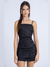 Vestido Curto em Lurex franzido na lateral - comprar online