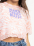 Cropped Tule Make Today Happy Laranja - comprar online