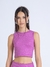 Blusa Cropped Regata de Brilho Rosa
