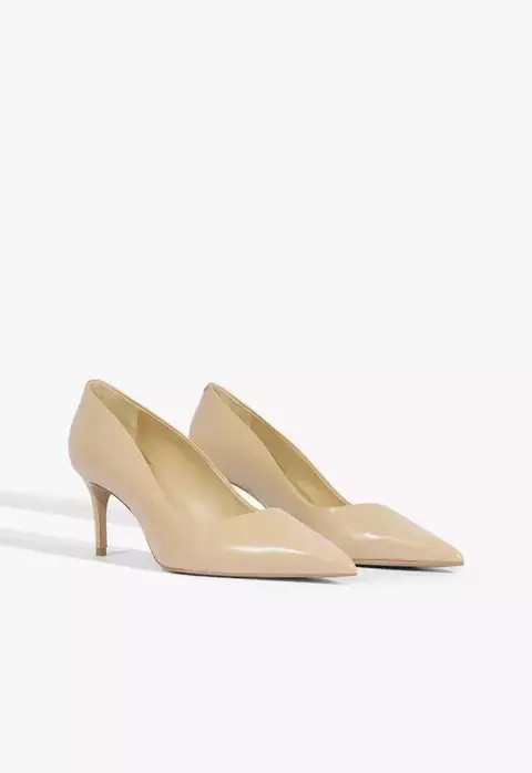 SCARPIN LENA LOW COURO BEGE SCHUTZ