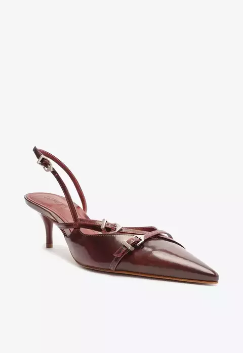 SLINGBACK CHERRY RED VERNIZ VINHO SCHUTZ