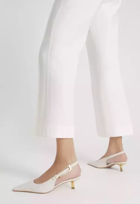 SLINGBACK COURO BRANCO SCHUTZ