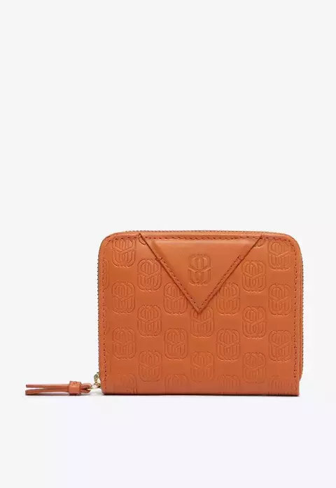 CARTEIRA EMBLEM COURO LARANJA SCHUTZ