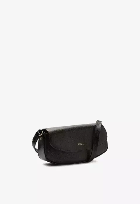 BOLSA TIRACOLO MINI BAGUETTE ESTHER COURO PRETA SCHUTZ