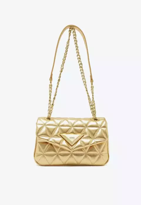 BOLSA TIRACOLO MÉDIA 944 COURO DOURADA SCHUTZ