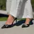 SCARPIN PRETO COURO LAÇO SCHUTZ