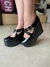 Plataforma Myriam Couro Preto Schutz