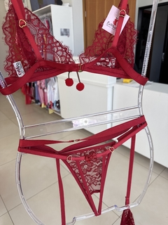 Conjunto Cereja Tentação M e G - Eu Me Amo Lingeries