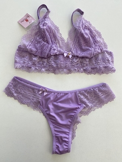 Conjunto de Lingerie Sem Bojo Rendado M e GG - comprar online