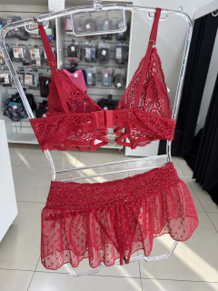 Conjunto com Sainha em Tule P, M e GG - Eu Me Amo Lingeries