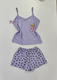 Pijama Feminino Lilás Estampa Fone de Ouvido – Estilo e conforto com personalidade na internet