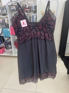 Camisola Luxo com Renda Preta e Rosa - comprar online