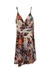Vestido estampado de alça e corte V feminino - comprar online