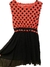 Vestido preto e vermelho de bolinha vintage