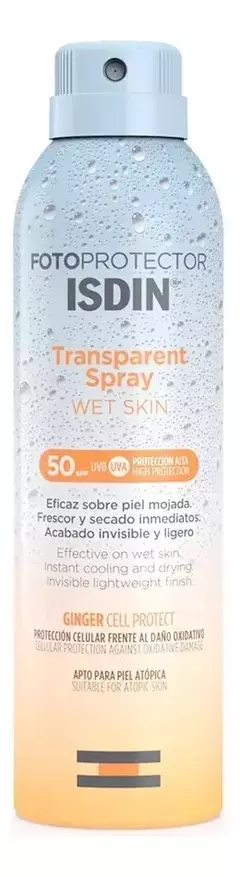 Protector solar Isdin wet skin transparent Spray spf50 200ml - comprar online