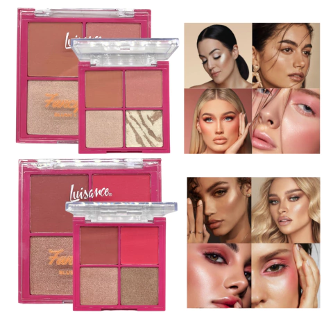 Quarteto De Contorno Blush E Iluminador Fancy Mood - Luisance