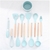 Jogo de Cozinha Kit C/12 Peças de Silicone, Utensílios e Copo Suporte para Cozinha Cabo de Madeira Su - loja online