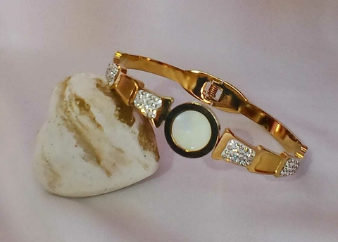 Bracelete de aço inoxidável em pérola