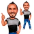 Caricatura Homem de Jeans dando joia - Corpinho Pronto - Estilo Ouro