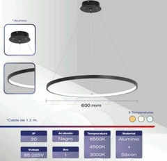 Lampara Colgante Aro Negro Luz Interior 3 Temperatura tamaño a elegir - comprar en línea