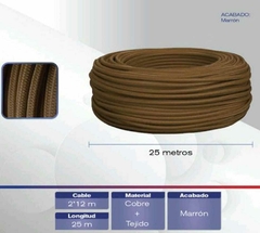 Imagen de Cable Textil Rollo De 25m Color A Elegir