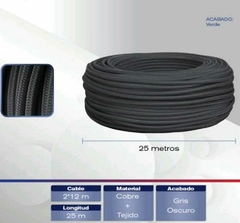Cable Textil Rollo De 25m Color A Elegir - comprar en línea