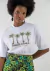 Cropped Estampada com Elástico Barra