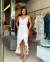 Vestido Crepe com Renda