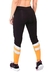 Calça Legging e detalhe amarelo Fitness Preto Com listras Branco | REF: LC32 - Gardenia Diamond