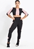 Cropped e Calça Legging Preto Detalhe Rosê Conjunto Fitness | REF: LX150 - Gardenia Diamond
