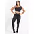 Calça Legging Preto Listra Branca Cropped Preto e Branco Conjunto | REF: LX201 - comprar online