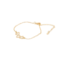 Pulseira tres corações vazados