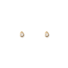 Brinco ponto de luz formato gota zirconia cristal