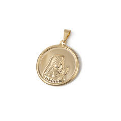 Pingente medalha maria orando liso