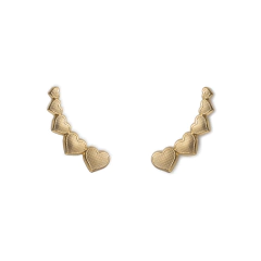 Brinco ear cuff coração com rodio - comprar online