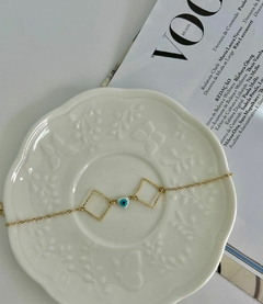 Pulseira olho grego triangulo duplo - comprar online