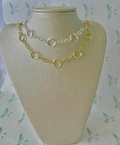 Choker Corrente Esferas Vazadas Intercaladas