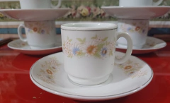 Juego de 6 Dúos de Café Porcelana Oriental