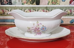 Salsera con Presentoire Porcelana Grand Boulogne - La Vittoria Antiques