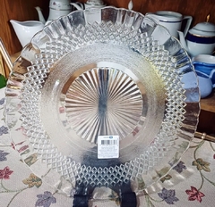 Plato Tortero en Vidrio Labrado - La Vittoria Antiques