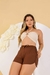 Shortinho Feminino em malha canelada, ajustável, com cordão: Destaca suas Formas - comprar online