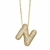 Colar Letra N Cravejado com Micro Zircônias Banhado no Ouro 18K