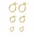 Trio de Argolas Lisas Banhadas no ouro 18K
