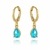 Brinco Argola Gota Azul Turquesa