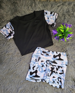 CONJUNTO- reme + short calza - tienda online