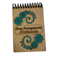 Libreta A5, MDF 3MM, 80 hojas, 1 pza