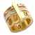 Anel Triplo Luxo Banhado em Ouro 18k