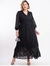 Vestido longo crepe yoryu textura preto tamanho 48