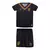 Kit Infantil do Athletico Paranaense III 24/25, composto por camiseta preta com detalhes em dourado e short, fabricado pela Umbro.