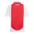 Camisa infantil Ajax I 24/25 da Adidas, com predominância em vermelho e branco, vista pela parte de trás.